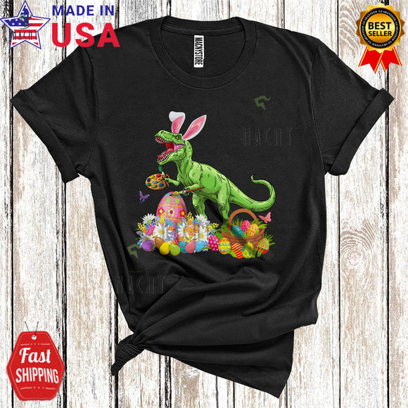MacnyStore - Bunny T-Rex Painting Easter Egg Cute Funny Easter Day Egg Hunt Bunny T-Rex Dinosaur Lover T-Shirt