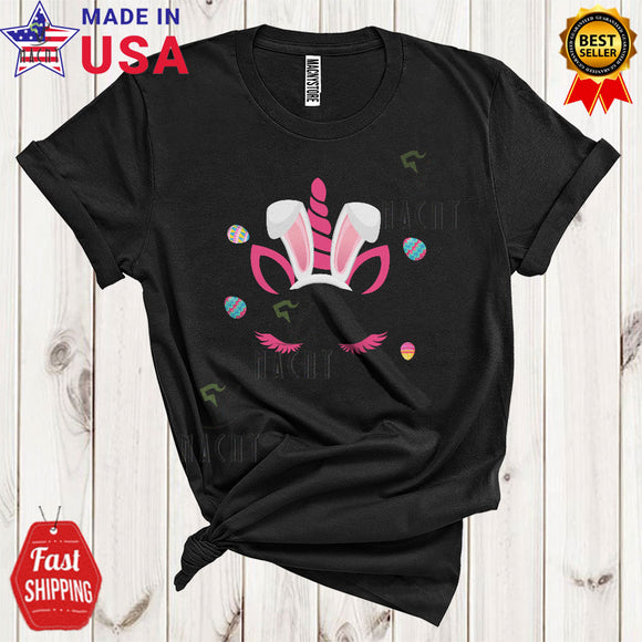 MacnyStore - Bunny Unicorn Face Cute Cool Easter Day Egg Hunting Group Matching Unicorn Lover T-Shirt