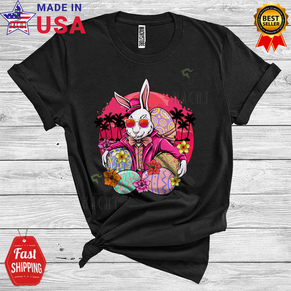 MacnyStore - Bunny Wearing Sunglasses Cool Happy Easter Summer Vacation Eggs Hunting Hawaii Lover T-Shirt