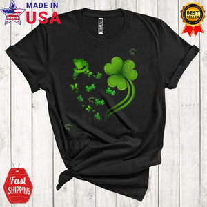 MacnyStore - Butterfly And Shamrock Heart Shape Cute Cool St. Patrick's Day Irish Leprechaun Butterfly Lover T-Shirt