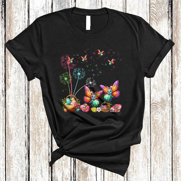 MacnyStore - Butterfly Bunny Dandelion Flower, Awesome Easter Day Butterfly Animal Lover, Egg Hunt Group T-Shirt