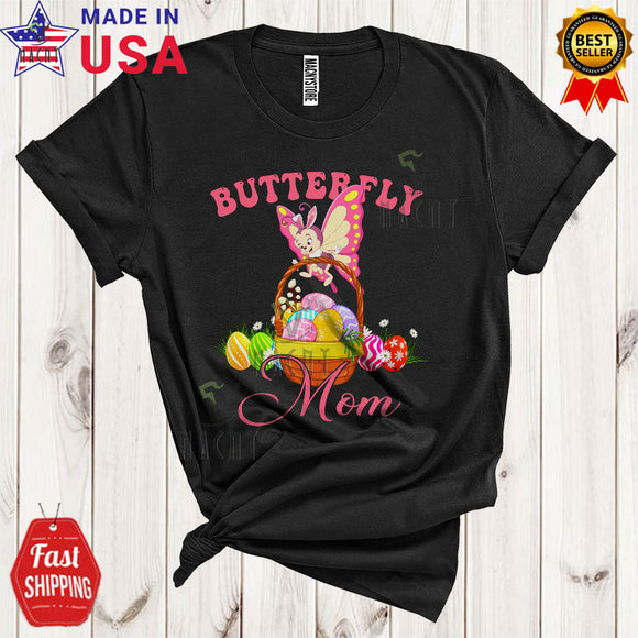 MacnyStore - Butterfly Mom Funny Cute Mother's Day Easter Egg Basket Matching Insect Animal Family Lover T-Shirt