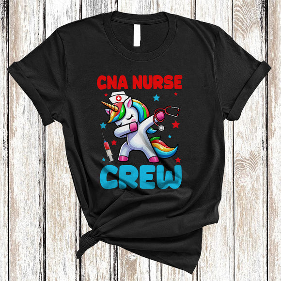 MacnyStore - CNA Nurse Crew, Adorable Dabbing Unicorn Lover, Matching Friends Family Nurse Group T-Shirt