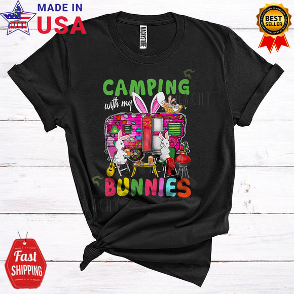 MacnyStore - Camping With My Bunnies Cool Cute Easter Day Bunny Camping Truck Matching Camper Lover T-Shirt