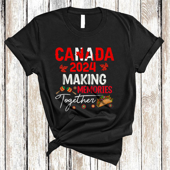 MacnyStore - Canada 2024 Making Memories Together, Awesome Proud Canada Flag, Patriotic Friends Family Group T-Shirt