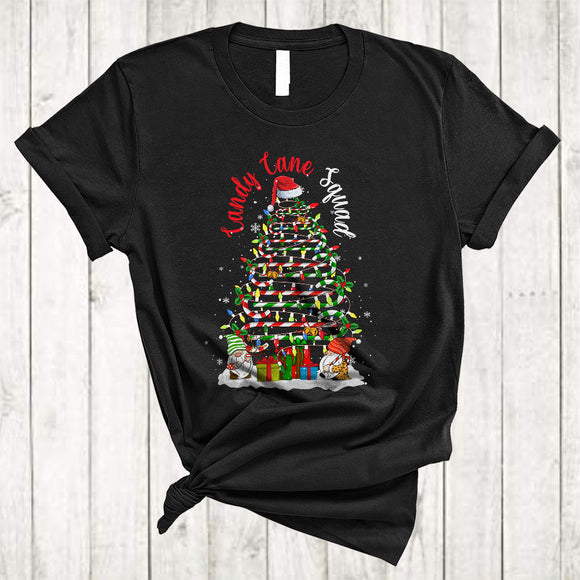 MacnyStore - Candy Cane Squad, Lovely Christmas Lights Tree Candy Canes, X-mas Gnomes Family Group T-Shirt