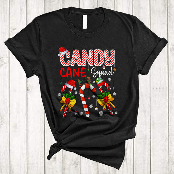 MacnyStore - Candy Cane Squad, Lovely Christmas Three Santa Reindeer ELF Candy Canes, X-mas Group T-Shirt