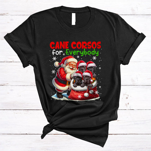 MacnyStore - Cane Corsos For Everybody, Joyful Christmas Cane Corso In Santa Bag, X-mas Family Group T-Shirt