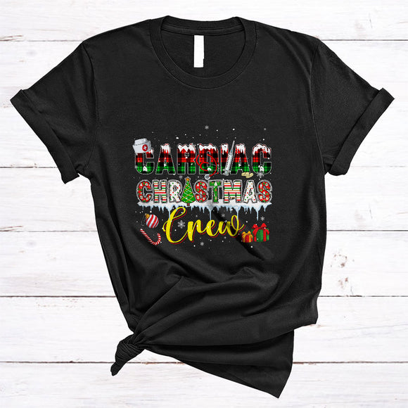 MacnyStore - Cardiac Christmas Crew, Cool Plaid Cardiac Nurse Techs, Matching Nurse Christmas Group T-Shirt