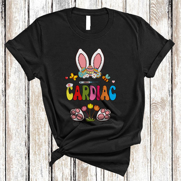 MacnyStore - 000/Shir2 Cardiac, Awesome Easter Day Flowers Bunny Eggs Hunting, Matching Nurse Nursing Lover T-Shirt