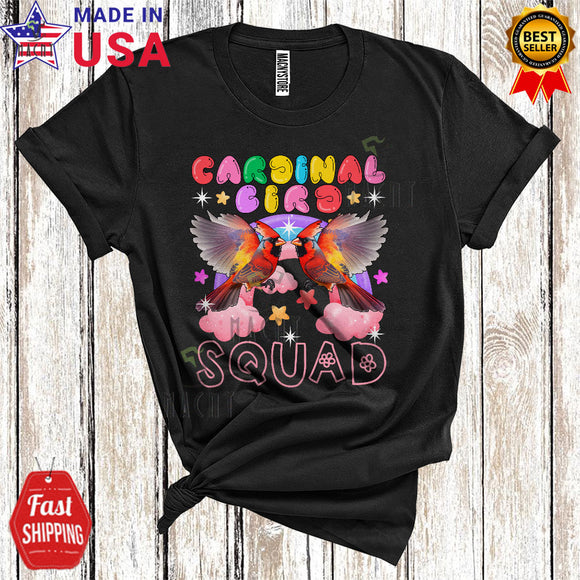MacnyStore - Cardinal Bird Squad Cool Cute Rainbow Cardinal Bird Animal Lover Matching Group T-Shirt
