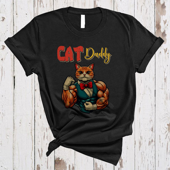 MacnyStore - Cat Daddy, Amazing Father's Day Muscle Cat Animal Lover, Matching Dad Family Group T-Shirt
