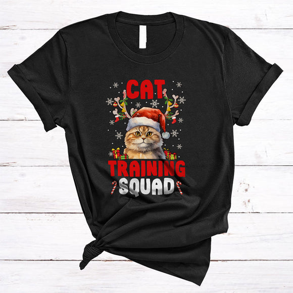 MacnyStore - Cat Training Squad Merry Cool Christmas Snow Santa Reindeer Xmas Cat Lover T-Shirt
