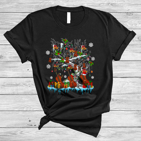 MacnyStore - Cello On Christmas Tree, Awesome X-mas Snow Cello Lover, Matching X-mas Group T-Shirt