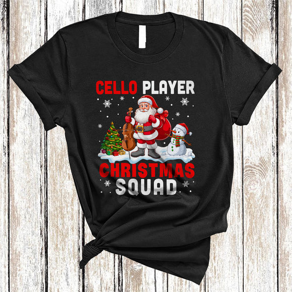 MacnyStore - Cello Player Christmas Squad, Adorable Santa Cello Lover, Pajamas Family X-mas Group T-Shirt