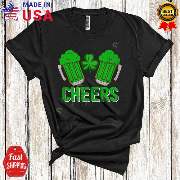 MacnyStore - Cheers Funny Cool St. Patrick's Day Irish Shamrock Green Beer Drinking Drunker Matching Family Group T-Shirt
