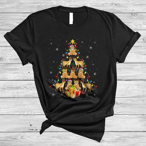 MacnyStore - Cheetah Xmas Tree Snow Around Awesome Merry Christmas Matching Zoo Animal Lover T-Shirt