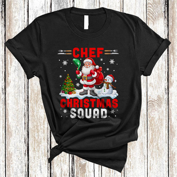 MacnyStore - Chef Christmas Squad, Adorable Santa Chef Lover, Pajamas Family X-mas Group T-Shirt