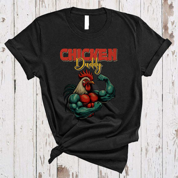 MacnyStore - Chicken Daddy, Amazing Father's Day Muscle Chicken Rooster Farming Farmer, Dad Family Group T-Shirt