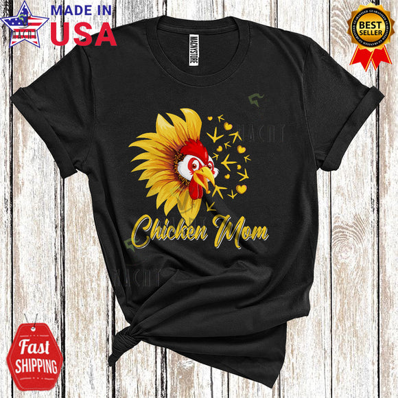 MacnyStore - Chicken Mom Cute Cool Mother's Day Matching Family Group Sunflower Animal Farmer T-Shirt