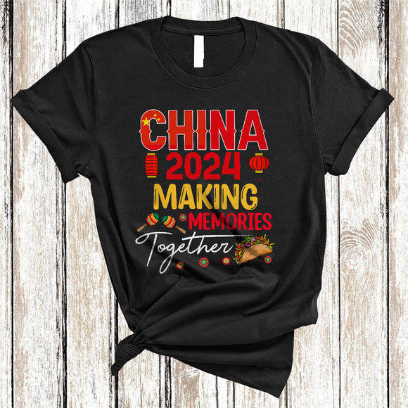 MacnyStore - China 2024 Making Memories Together, Awesome Proud China Flag, Patriotic Friends Family Group T-Shirt