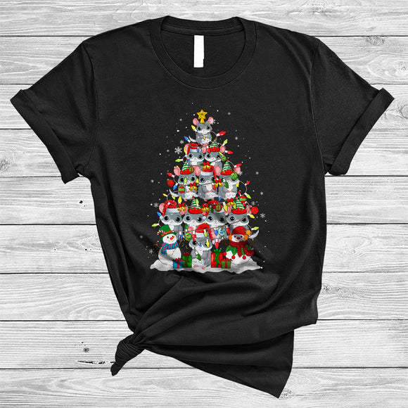 MacnyStore - Chinchilla Christmas Tree, Amazing Santa ELF Reindeer Chinchilla Animal Lover, Matching X-mas Group T-Shirt