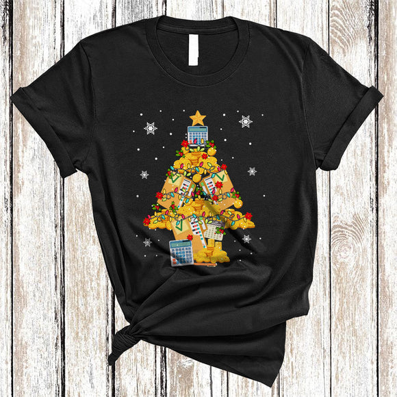 MacnyStore - Christmas Accountant Tree Lights, Amazing Santa Accountant Tools Lover, X-mas Family Group T-Shirt