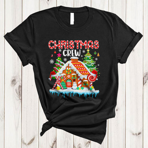 MacnyStore - Christmas Crew, Joyful Awesome Santa Candy With X-mas House, Matching Family Group T-Shirt