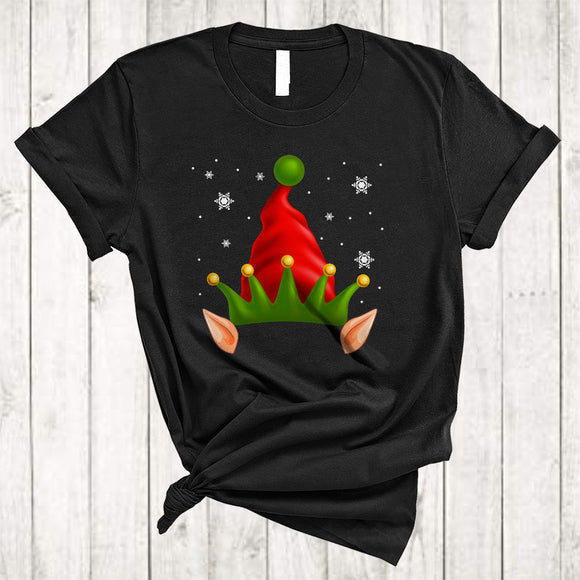 MacnyStore - Christmas ELF Face, Adorable Cool X-mas Snow ELF Hat, Matching Pajama Family Group T-Shirt