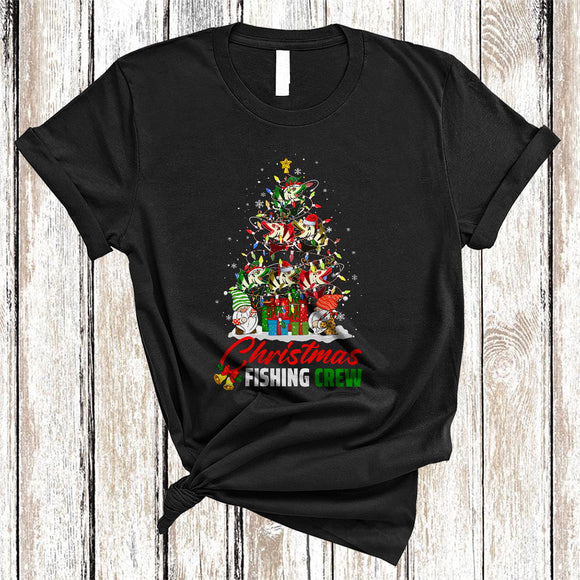 MacnyStore - Christmas Fishing Crew, Amazing Cool Fishing Equipment As X-mas Tree, Matching Group T-Shirt