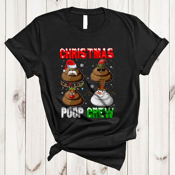 MacnyStore - Christmas Poop Crew, Funny Merry X-mas Santa ELF Reindeer Poops, Snow X-mas Family Group T-Shirt