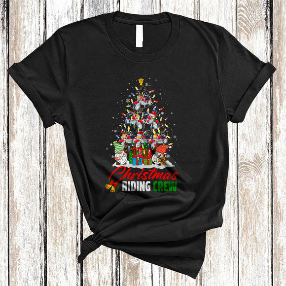 MacnyStore - Christmas Riding Crew, Amazing Cool Riding Equipment As X-mas Tree, Matching Group T-Shirt