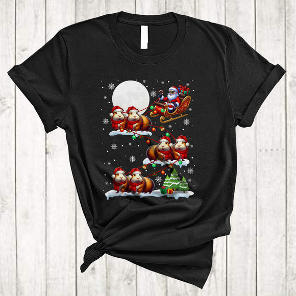 MacnyStore - Christmas Santa Sleigh Guinea Pig, Humorous Merry X-mas Santa, Animal Lover Group T-Shirt