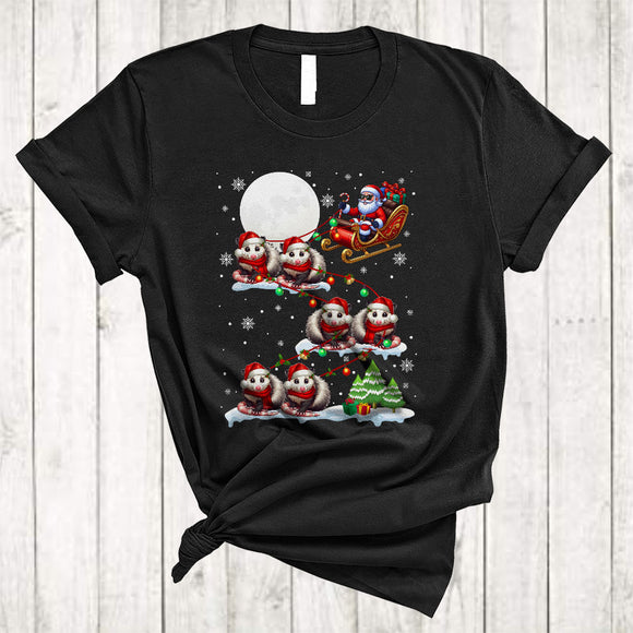 MacnyStore - Christmas Santa Sleigh Opossum, Humorous Merry X-mas Santa, Trash Animal Lover Group T-Shirt
