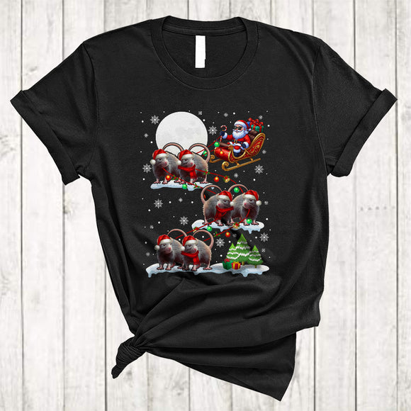 MacnyStore - Christmas Santa Sleigh Rat, Humorous Merry X-mas Santa, Trash Animal Lover Group T-Shirt