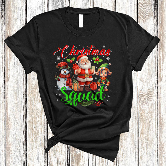 MacnyStore - Christmas Squad Funny Xmas Christmas Snow Santa Snowman Elf Matching Family Group T-Shirt