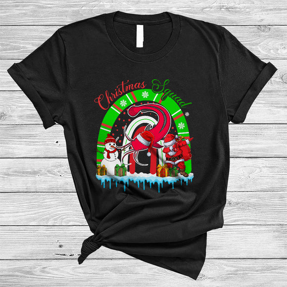 MacnyStore - Christmas Squad, Cute Santa Catfish Lover, X-mas Rainbow Matching Animal Lover Group T-Shirt