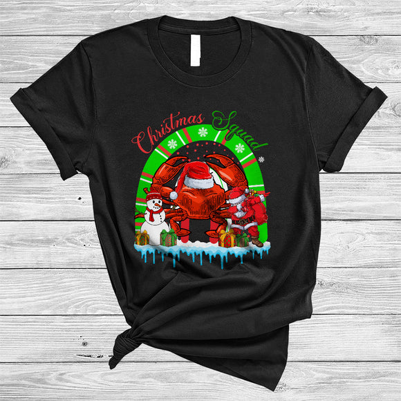 MacnyStore - Christmas Squad, Cute Santa Crab Lover, X-mas Rainbow Matching Animal Lover Group T-Shirt