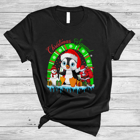 MacnyStore - Christmas Squad, Cute Santa Penguin Lover, X-mas Rainbow Matching Animal Lover Group T-Shirt