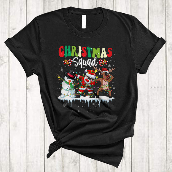 MacnyStore - Christmas Squad, Funny Joyful Christmas Dabbing Snowman Santa Reindeer, X-mas Group T-Shirt