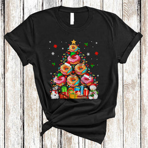 MacnyStore - Christmas Tree Donut, Colorful Merry X-mas Reindeer Donut, Snow Around Food Lover T-Shirt