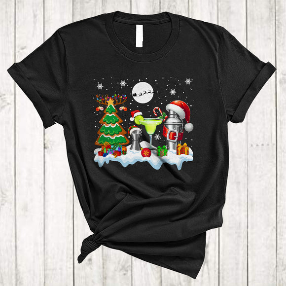 MacnyStore - Christmas Tree With Bartender Tools, Wonderful X-mas Bartender, Matching Family Group T-Shirt