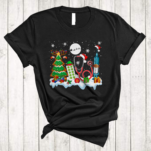 MacnyStore - Christmas Tree With Nurse Tools, Wonderful X-mas Nurse Lover, Matching Family Group T-Shirt