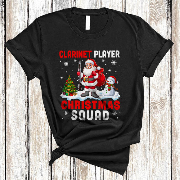 MacnyStore - Clarinet Player Christmas Squad, Adorable Santa Clarinet Lover, Pajamas Family X-mas Group T-Shirt