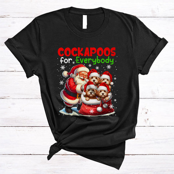 MacnyStore - Cockapoos For Everybody, Joyful Christmas Cockapoo In Santa Bag, X-mas Family Group T-Shirt