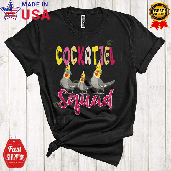 MacnyStore - Cockatiel Squad Funny Cute Three Cockatiels Wild Animal Zoo Keeper Matching Group T-Shirt
