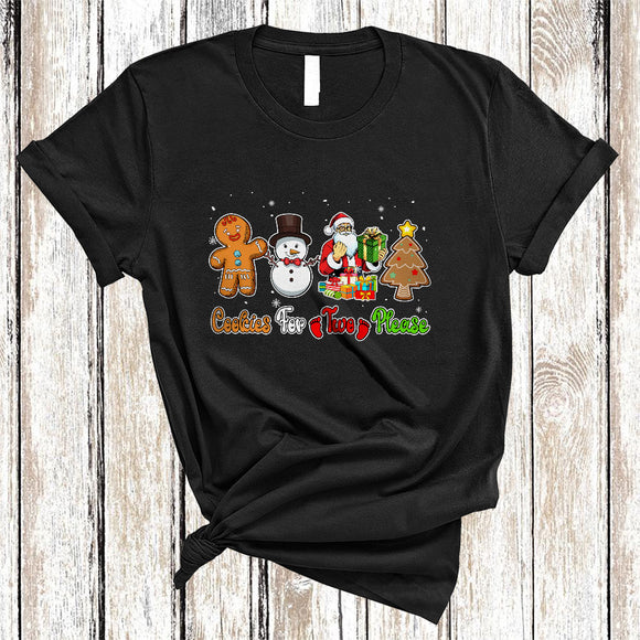 MacnyStore - Cookies For Two Please, Amazing Christmas Santa Baking Baker, Pregnancy Announcement X-mas T-Shirt