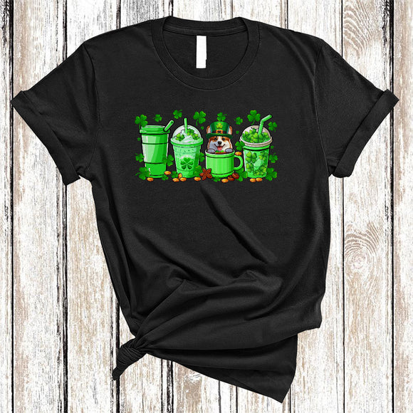 MacnyStore - Corgi In Coffee Mug, Happy St. Patrick's Day Coffee Lover, Irish Family Lucky Shamrocks T-Shirt