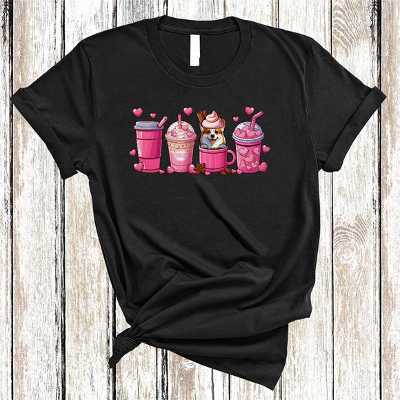 MacnyStore - Corgi In Coffee Mug, Happy Valentine's Day Coffee Lover, Valentine Hearts Couple Lover T-Shirt