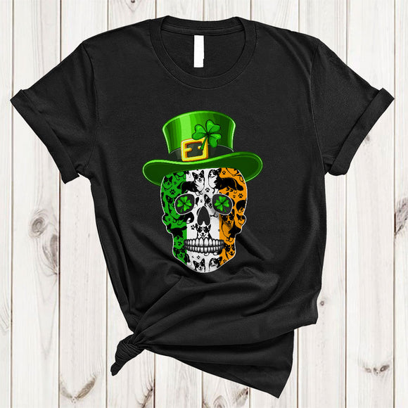 MacnyStore - Corgi In Skull Shamrock, Amazing St. Patrick's Day Skull Lover, Matching Lucky Irish Shamrock T-Shirt
